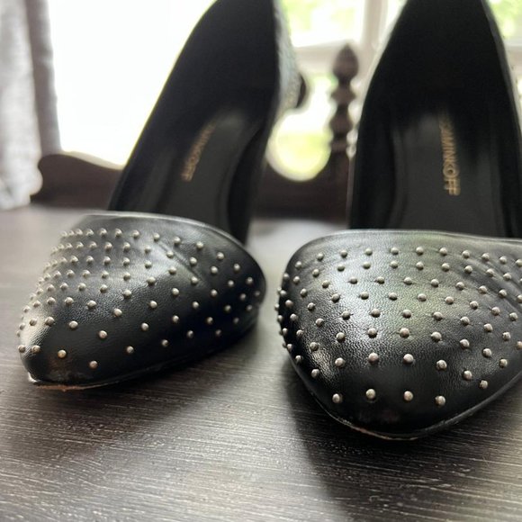 Rebecca Minkoff Black Studded Brie Heels US Size 5.5 - Picture 4 of 8